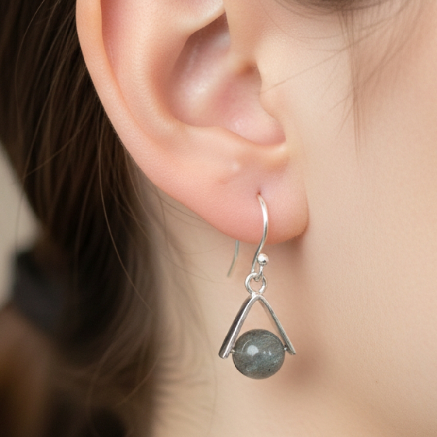 Close-up shoot of the Aurora earrings