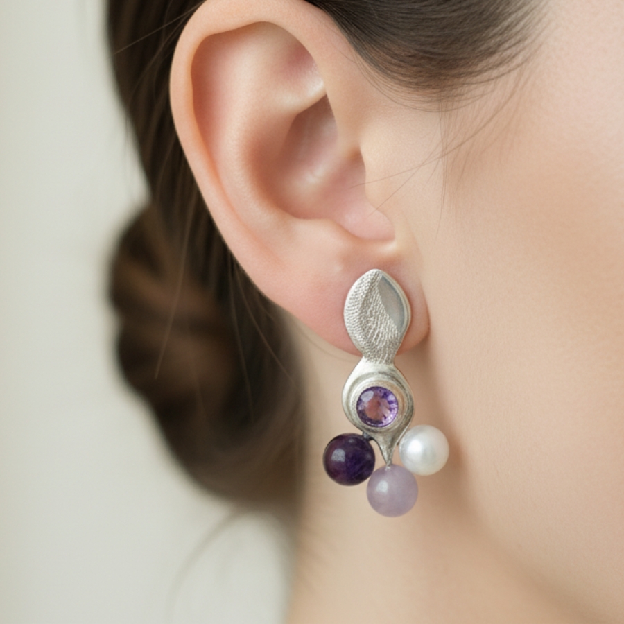 Close-up shoot of the Floret Earrings