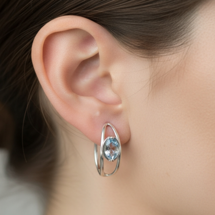Close-up shoot of the Waterfall Earrings